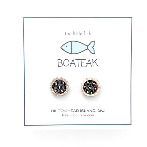 guinea feather porthole studs gold -1