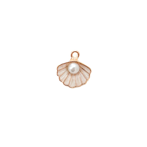 scallop with pearl- BRACELET CHARM