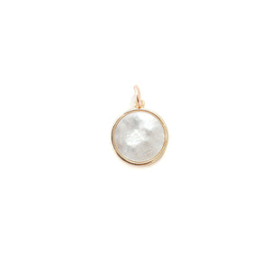 mother of pearl round charm- BRACELET CHARM