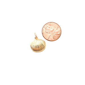 dainty clam shell- BRACELET CHARM