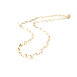 FIXED STYLE thin paperclip chain necklace