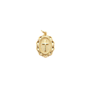 ruffled cross-BRACELET CHARM