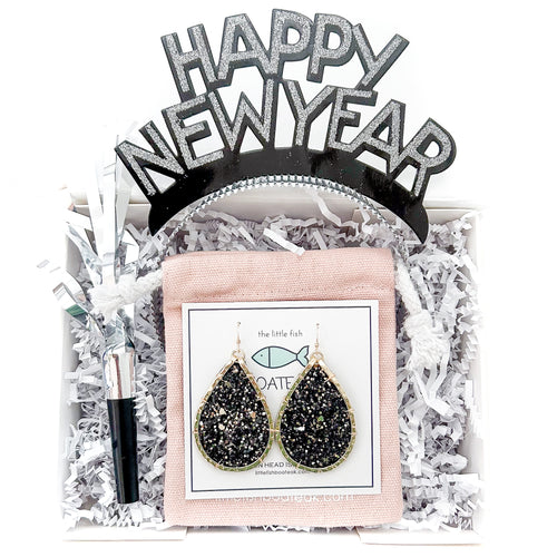 Happy New Year - black sparkle