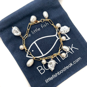 Classic pearl Charm bracelet with charms