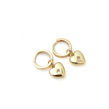 CZ puffy heart hoops