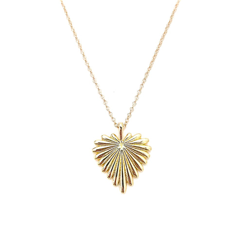 fan heart dainty chain necklace