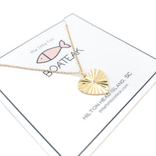 CZ fan heart charm dainty chain necklace