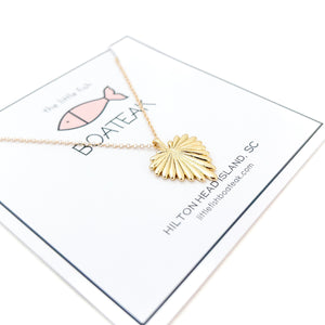 fan heart dainty chain necklace