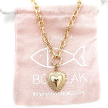 spiked heart chunky chain necklace