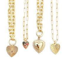 empire heart paper clip chain necklace