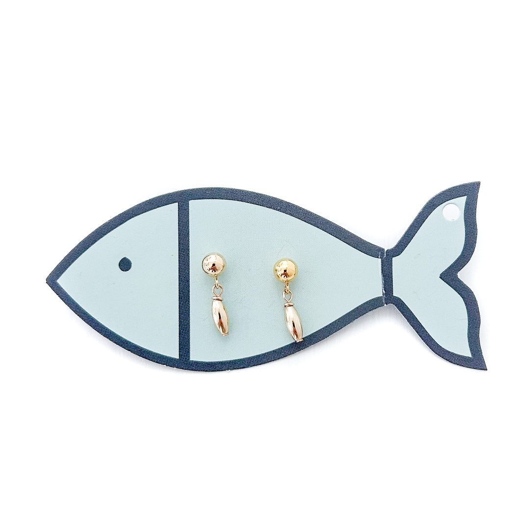 Charleston single rice bead earrings gold