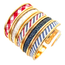 yacht hopper bangle {americana seersucker}- silver