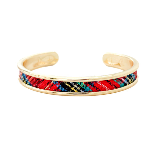 yacht hopper bangle {thin} tournament plaid-gold