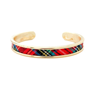 yacht hopper bangle {thin} tournament plaid-gold