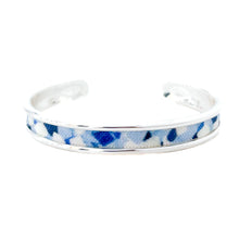 yacht hopper bangle {hydrangea petal blue]- silver