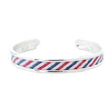yacht hopper bangle {americana seersucker}- silver