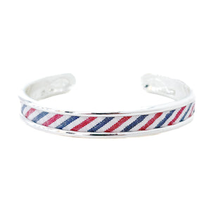 yacht hopper bangle {americana seersucker}- silver