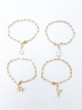 faux pearl paperclip chain bracelet