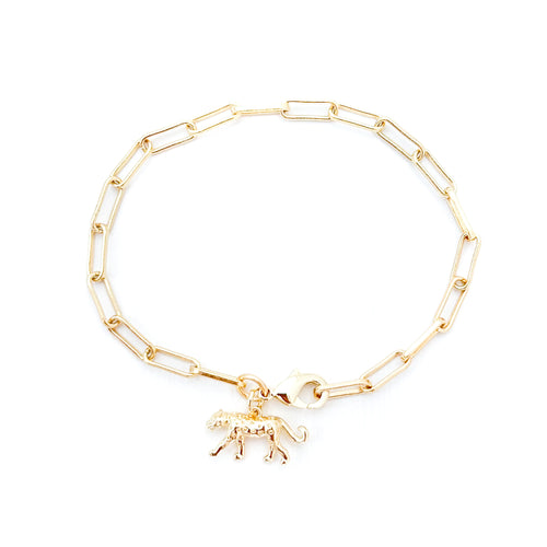 tiger paperclip chain bracelet