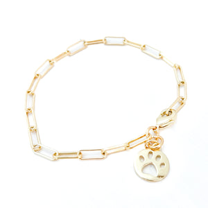 paw paperclip chain bracelet