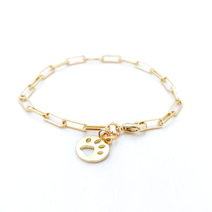 paw paperclip chain bracelet