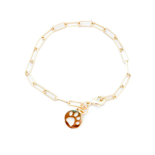 paw paperclip chain bracelet
