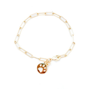 paw paperclip chain bracelet