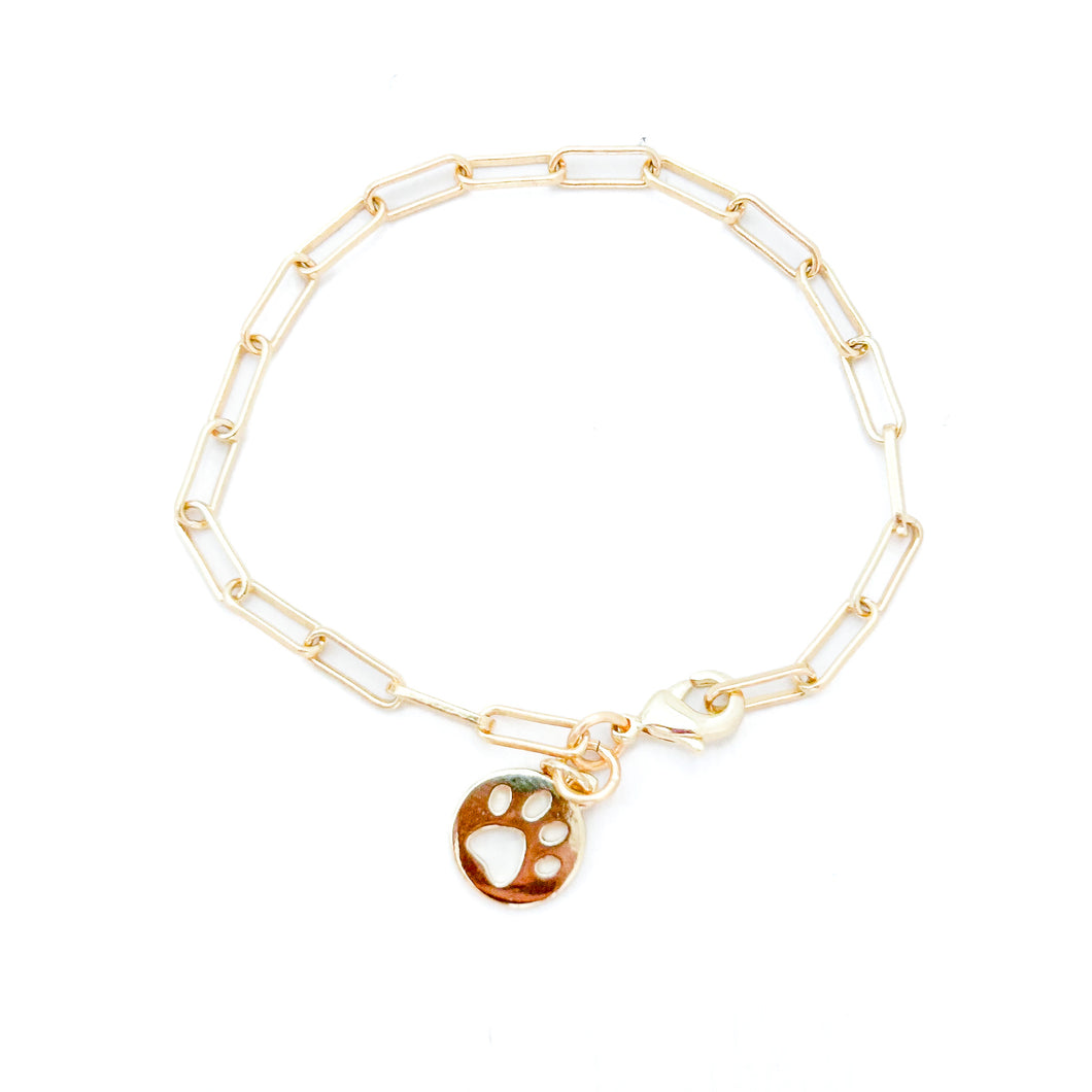 paw paperclip chain bracelet