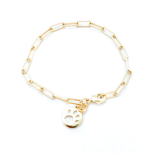 paw paperclip chain bracelet