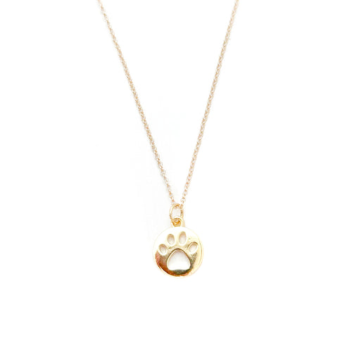 paw dainty chain necklace