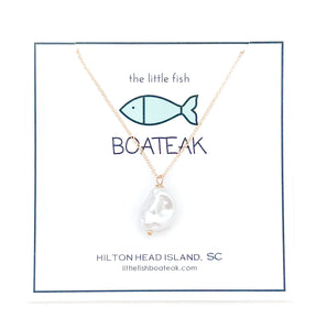 faux baroque pearl dainty chain necklace