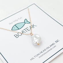faux baroque pearl dainty chain necklace