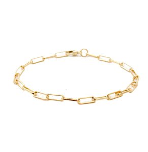 thin paperclip chain bracelet PLAIN OR ADD CHARMS