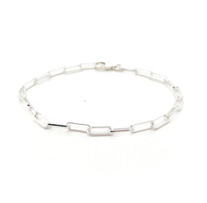thin paperclip chain bracelet PLAIN OR ADD CHARMS