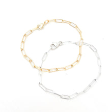 thin paperclip chain bracelet PLAIN OR ADD CHARMS