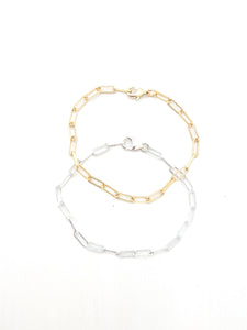 thin paperclip chain bracelet PLAIN OR ADD CHARMS