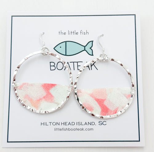abstract coral small hoops-silver