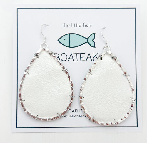 white leather schooner-silver