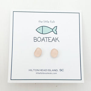 light pink sea glass studs 3