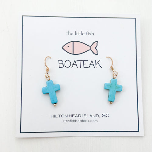 turquoise cross-gold