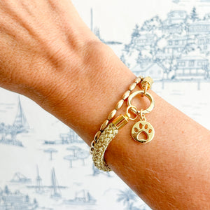 rope charm bracelet -gold
