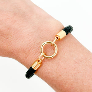 rope charm bracelet -black
