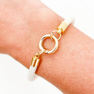 rope charm bracelet -cream