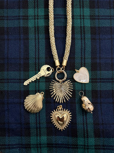 prepster dainty rope necklace- gold charm