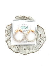 silver linen hoops- large