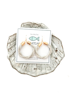 silver linen hoops- large