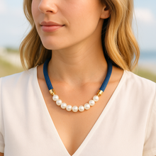 prepster statement rope necklace- signature navy