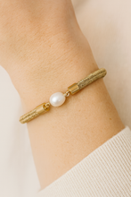 pearl girl bracelet {gold rope}