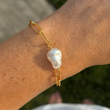 barque pear paperclip chain bracelet