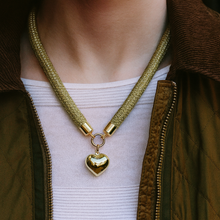 prepster statement rope necklace- gold charm